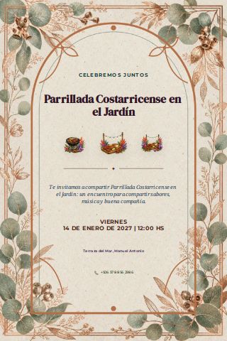 Costa Rican Garden Parrillada invitation preview