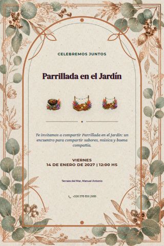 Garden Parrillada invitation design