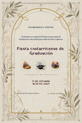 Costa Rican Graduation Party invitation preview