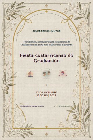 Costa Rican Graduation Party invitation design preview