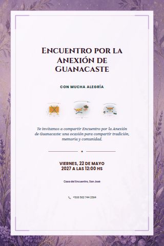 Costa Rican Guanacaste Annexation Gathering invitation design preview