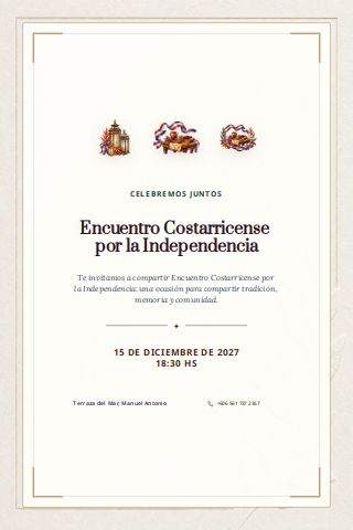 Costa Rican Independence Day Gathering invitation preview