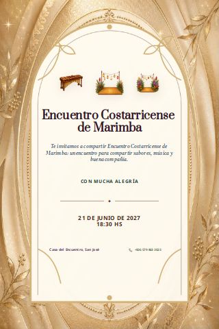 Costa Rican Marimba Social invitation preview