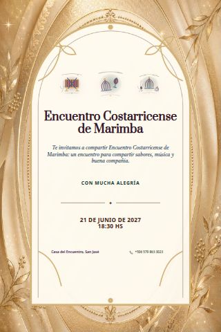 Costa Rican Marimba Social invitation design preview