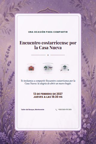 Costa Rican New Home Gathering invitation design preview