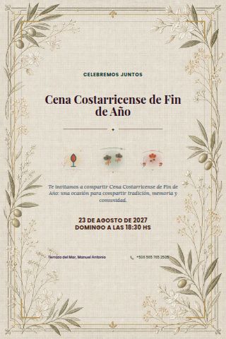 Costa Rican New Year's Eve Dinner invitation design preview