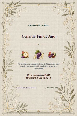 New Year's Eve Dinner invitation design