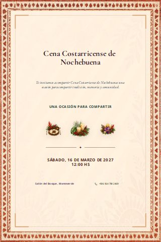 Costa Rican Nochebuena Dinner invitation preview