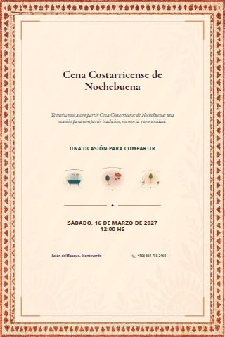 Costa Rican Nochebuena Dinner invitation design preview