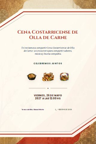 Costa Rican Olla de Carne Dinner invitation preview