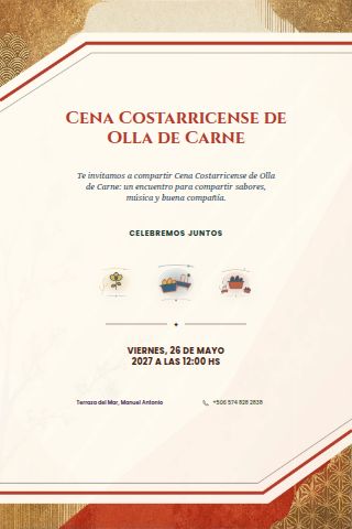 Costa Rican Olla de Carne Dinner invitation design preview