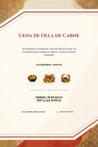 Olla de Carne Dinner invitation design