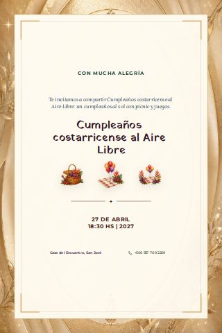 Costa Rican Outdoor Birthday Picnic invitation preview