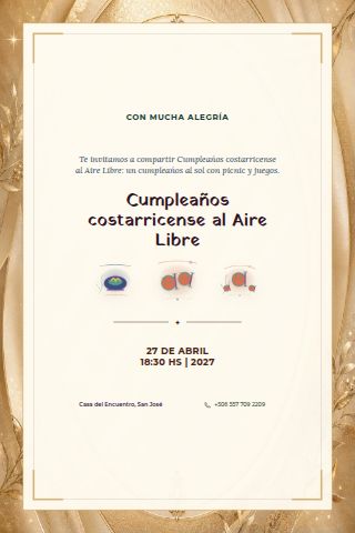 Costa Rican Outdoor Birthday Picnic invitation design preview