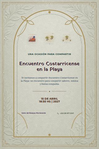 Costa Rican Pacific Beach Gathering invitation design preview
