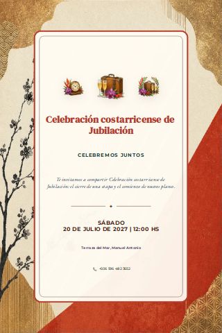 Costa Rican Retirement Celebration invitation preview