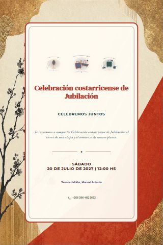 Costa Rican Retirement Celebration invitation design preview
