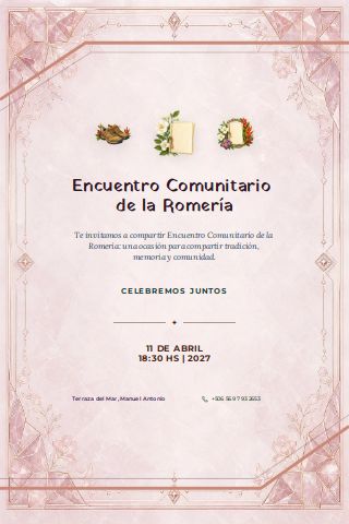 Costa Rican Romería Community Gathering invitation preview