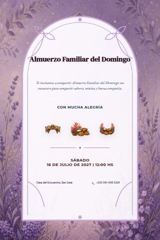 Sunday Family Lunch invitation design
