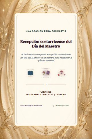 Costa Rican Teachers' Day Reception invitation design preview