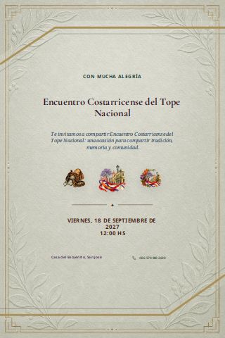 Costa Rican Tope Nacional Gathering invitation preview