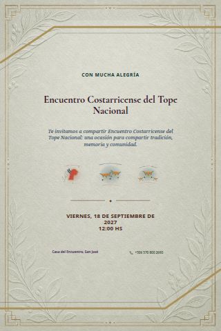 Costa Rican Tope Nacional Gathering invitation design preview