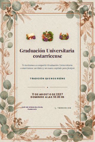 Costa Rican University Graduation invitation preview
