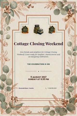 Cottage Closing Weekend invitation preview