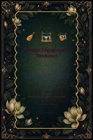 Cottage Engagement Weekend invitation design preview