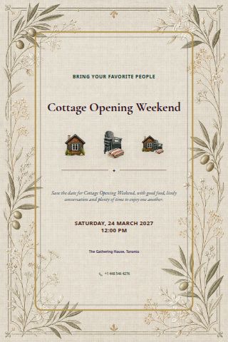 Cottage Opening Weekend invitation preview