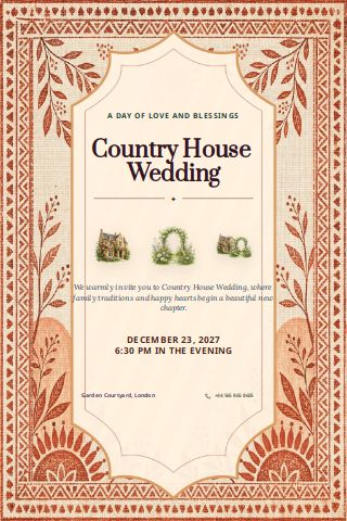 Country House Wedding invitation preview