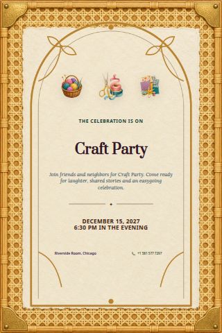 Craft Party invitation preview