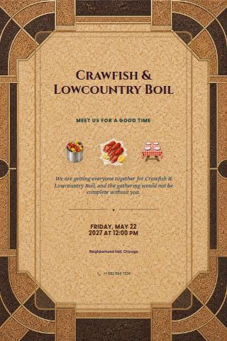 Crawfish & Lowcountry Boil invitation preview