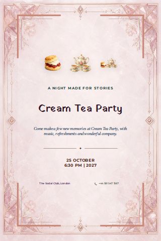 Cream Tea Party invitation preview