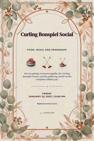Curling Bonspiel Social invitation preview