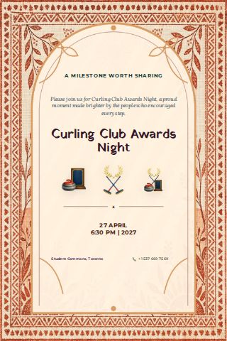 Curling Club Awards Night invitation design preview