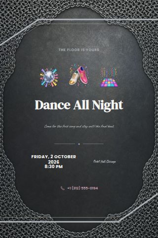 Dance Party invitation preview