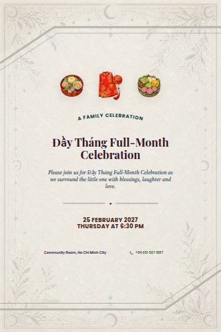 Đầy Tháng Full-Month Celebration invitation preview