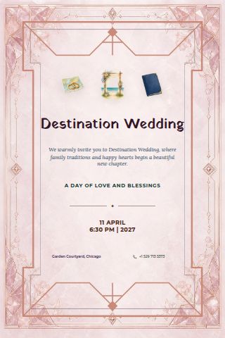 Destination Wedding invitation preview