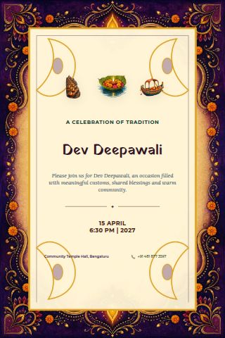 Dev Deepawali invitation preview