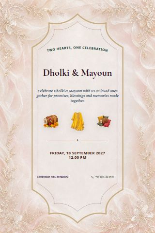 Dholki & Mayoun invitation preview