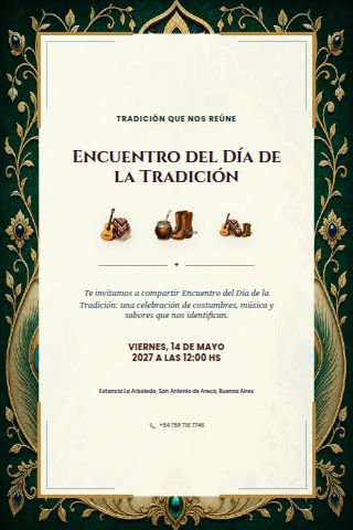 Día de la Tradición Gathering invitation preview
