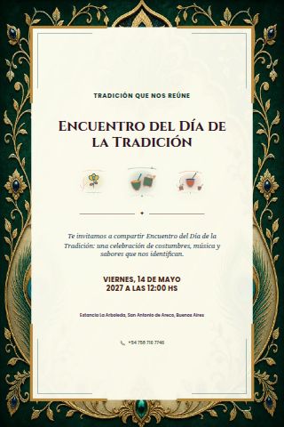 Día de la Tradición Gathering invitation design preview