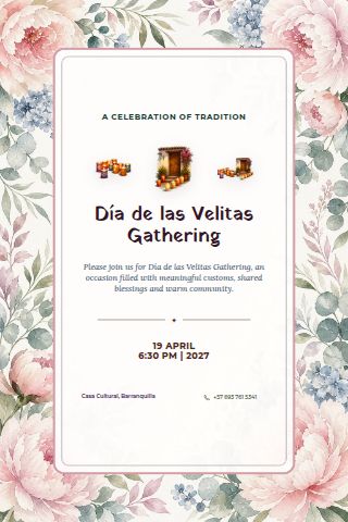 Día de las Velitas Gathering invitation preview