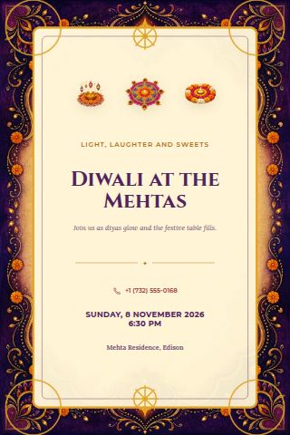 Diwali invitation preview