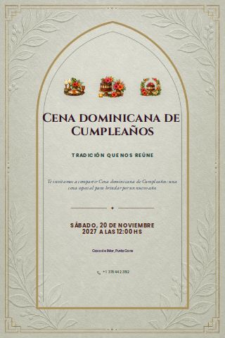Dominican Adult Birthday Dinner invitation preview
