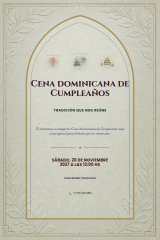 Dominican Adult Birthday Dinner invitation design preview