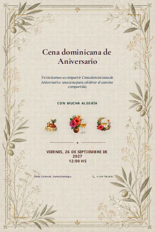 Dominican Anniversary Dinner invitation preview