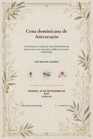 Dominican Anniversary Dinner invitation design preview