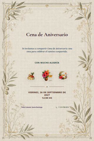 Anniversary Dinner invitation design